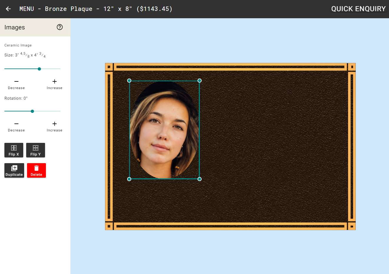 Add your inscription - Select font