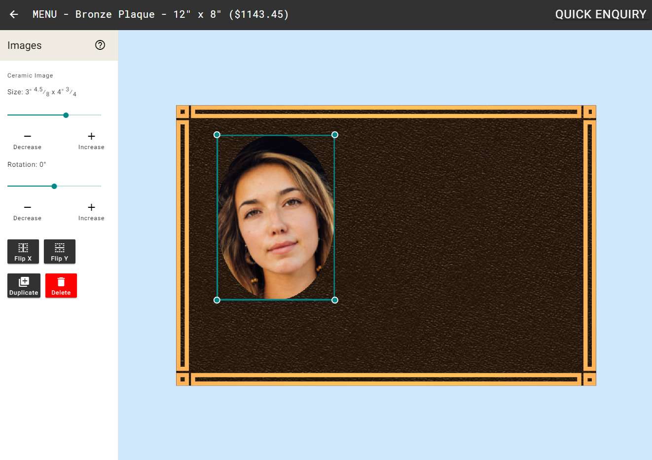Add your inscription - Select font
